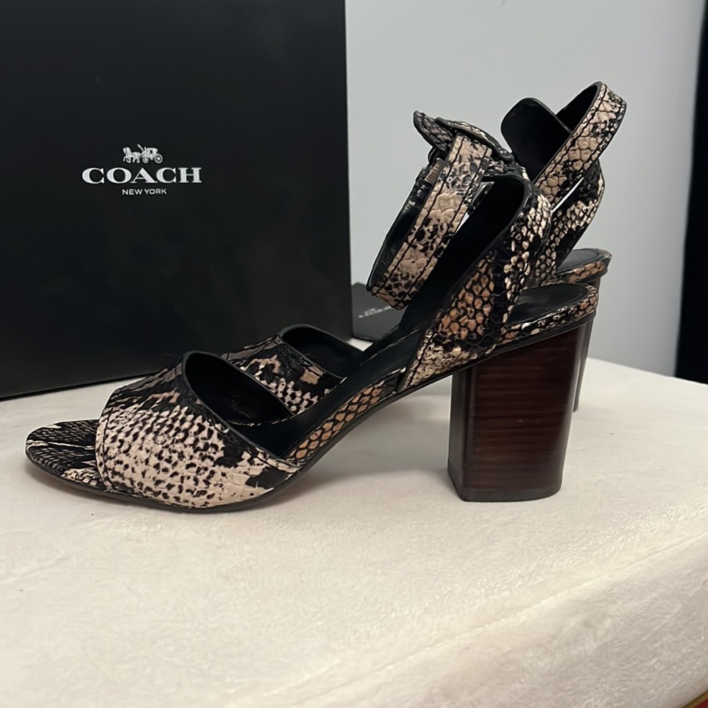 Coach Pipher Python/Anaconda Women’s Chunky Heels - image 4
